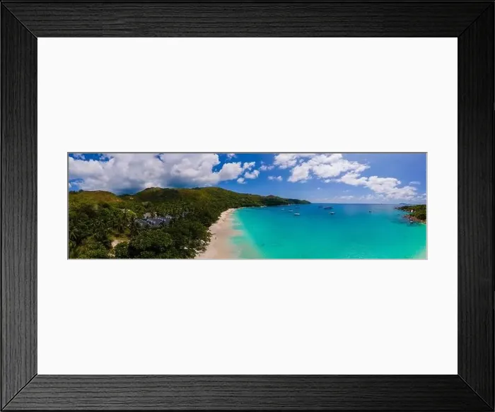 Framed Print : Praslin Seychelles tropical island with withe beaches and palm trees Framed Print : Praslin Seychelles tropical island with withe beaches and palm trees