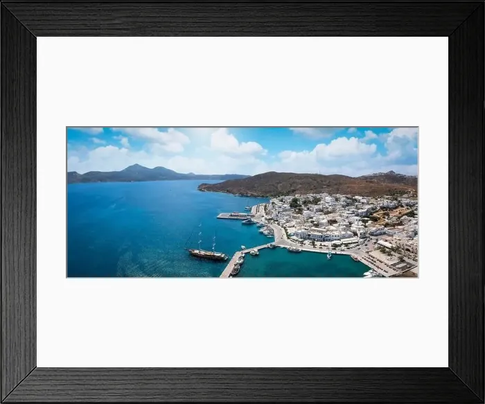 Framed Print : Panoramic aerial view of Adamas town, Milos island Framed Print : Panoramic aerial view of Adamas town, Milos island