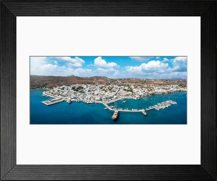 Framed Print : Panoramic aerial view of Adamas town, the port of Milos island Framed Print : Panoramic aerial view of Adamas town, the port of Milos island