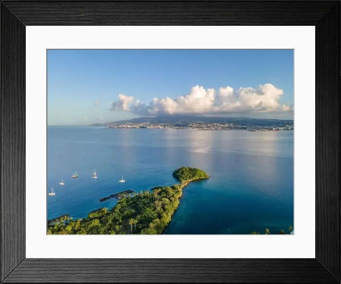 Framed Print : View to Fort-de-France from la Pointe du Bout, Les Trois-Ilets, Martinique, French Antilles Framed Print : View to Fort-de-France from la Pointe du Bout, Les Trois-Ilets, Martinique, French Antilles