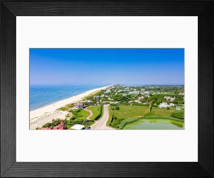 Framed Print : Aerial image of Gin Lane and area, southampton, ny