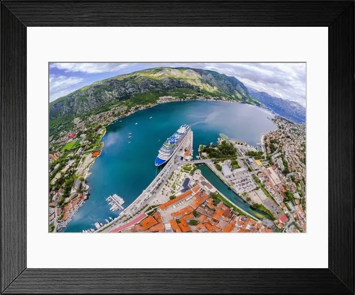 Framed Print : Montenegro Kotor spherical panorama old town Framed Print : Montenegro Kotor spherical panorama old town