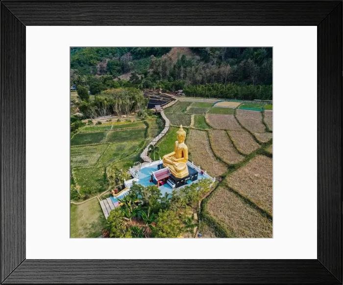 Framed Print : Aerial view of Wat Na Khuha Temple in Phrae Thailand Framed Print : Aerial view of Wat Na Khuha Temple in Phrae Thailand