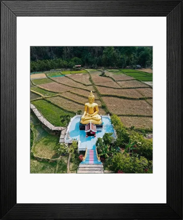 Framed Print : Aerial view of Wat Na Khuha Temple in Phrae Thailand Framed Print : Aerial view of Wat Na Khuha Temple in Phrae Thailand