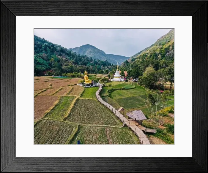 Framed Print : Aerial view of Wat Na Khuha Temple in Phrae Thailand Framed Print : Aerial view of Wat Na Khuha Temple in Phrae Thailand