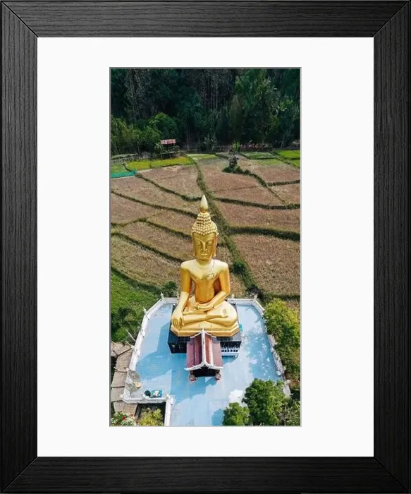Framed Print : Aerial view of Wat Na Khuha Temple in Phrae Thailand Framed Print : Aerial view of Wat Na Khuha Temple in Phrae Thailand