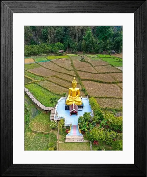 Framed Print : Aerial view of Wat Na Khuha Temple in Phrae Thailand Framed Print : Aerial view of Wat Na Khuha Temple in Phrae Thailand