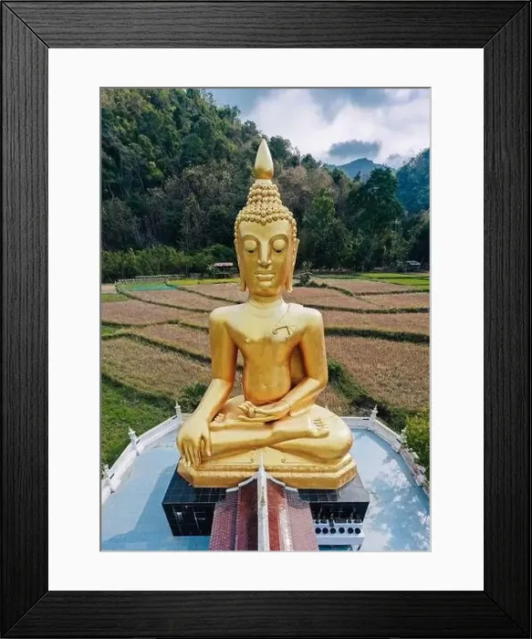 Framed Print : Aerial view of Wat Na Khuha Temple in Phrae Thailand Framed Print : Aerial view of Wat Na Khuha Temple in Phrae Thailand