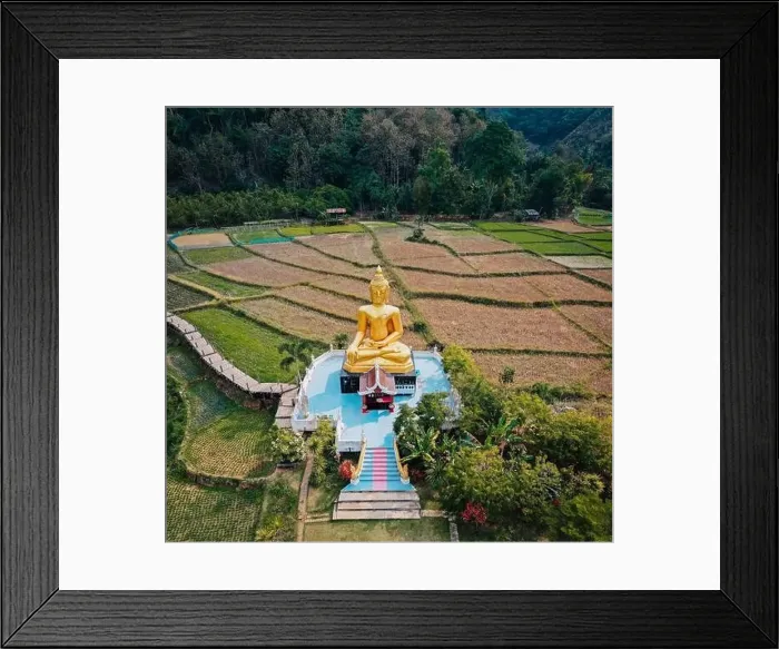 Framed Print : Aerial view of Wat Na Khuha Temple in Phrae Thailand Framed Print : Aerial view of Wat Na Khuha Temple in Phrae Thailand