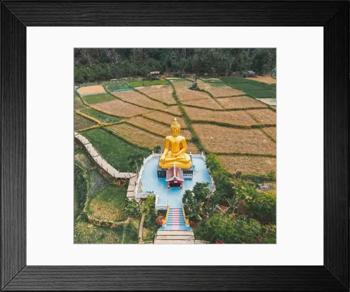 Framed Print : Aerial view of Wat Na Khuha Temple in Phrae Thailand Framed Print : Aerial view of Wat Na Khuha Temple in Phrae Thailand