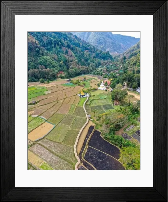 Framed Print : Aerial view of Wat Na Khuha Temple in Phrae Thailand Framed Print : Aerial view of Wat Na Khuha Temple in Phrae Thailand