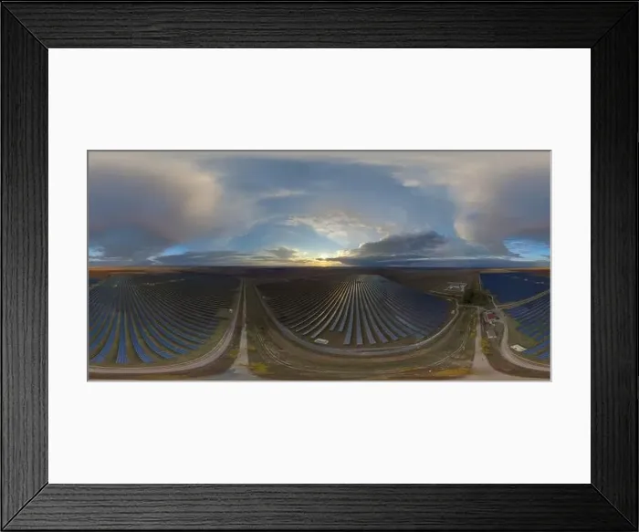 Framed Print : Aerial top view of a solar panels power plant Framed Print : Aerial top view of a solar panels power plant