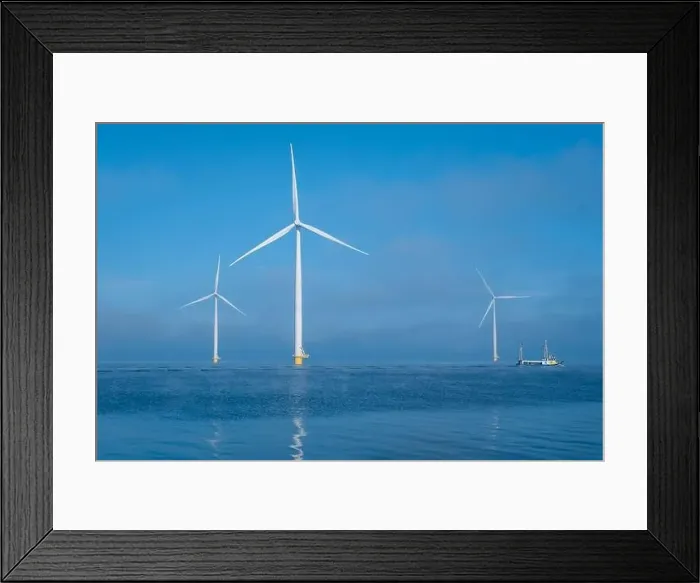 Framed Print : Offshore Windmill farm in the ocean Westermeerwind park Framed Print : Offshore Windmill farm in the ocean Westermeerwind park