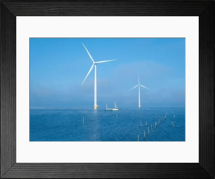 Framed Print : Offshore Windmill farm in the ocean Westermeerwind park Framed Print : Offshore Windmill farm in the ocean Westermeerwind park