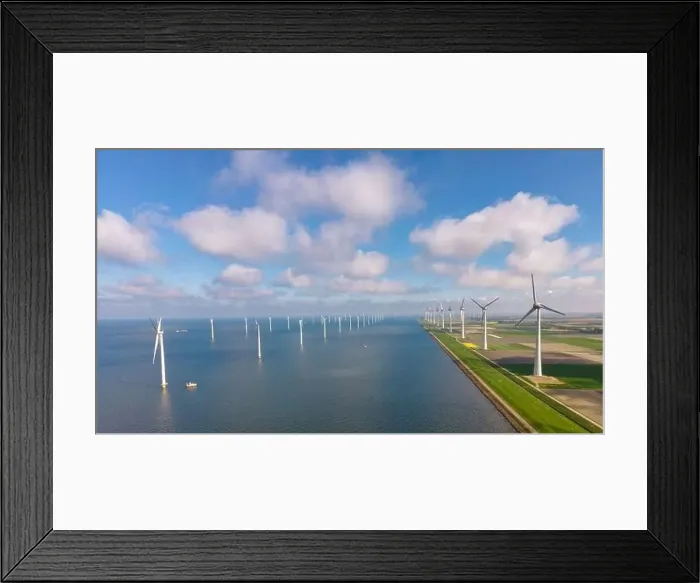 Framed Print : Offshore Windmill farm in the ocean Westermeerwind park Framed Print : Offshore Windmill farm in the ocean Westermeerwind park