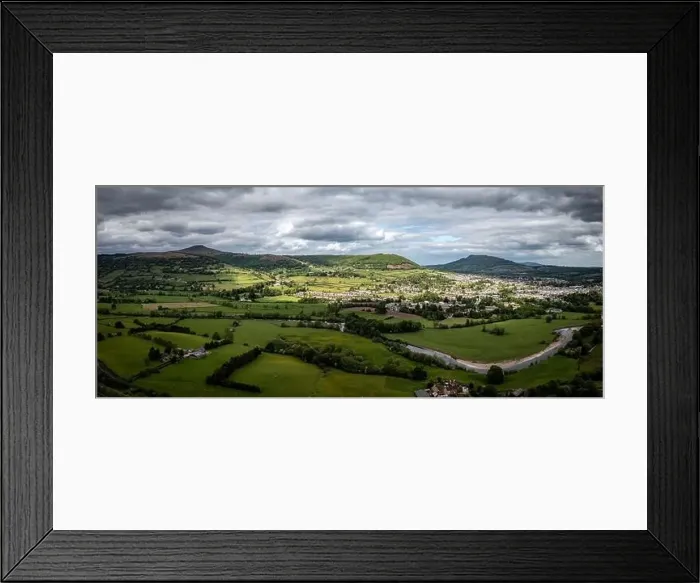Framed Print : Aerial view of Abergavenny in Monmouthshire South Wales Framed Print : Aerial view of Abergavenny in Monmouthshire South Wales