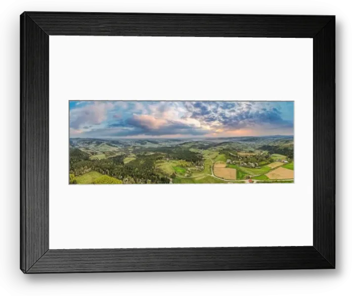 Framed Print : Aerial Dorne Panorama of Polish Countryside and Rolling Hills at Spring Framed Print : Aerial Dorne Panorama of Polish Countryside and Rolling Hills at Spring