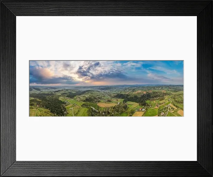 Framed Print : Aerial Dorne Panorama of Polish Countryside and Rolling Hills at Spring Framed Print : Aerial Dorne Panorama of Polish Countryside and Rolling Hills at Spring