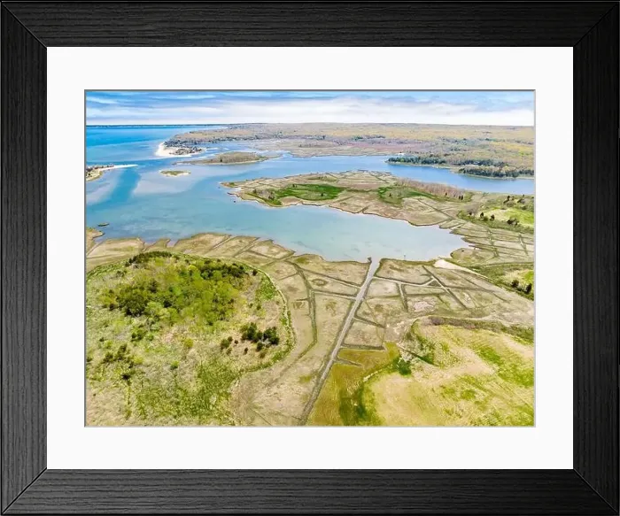 Framed Print : Aerial image of Acabonac Harbor and surrounding area Framed Print : Aerial image of Acabonac Harbor and surrounding area