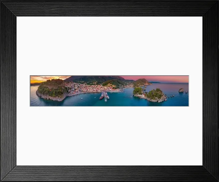 Framed Print : Panoramic view of scenic Parga city, Greece Framed Print : Panoramic view of scenic Parga city, Greece