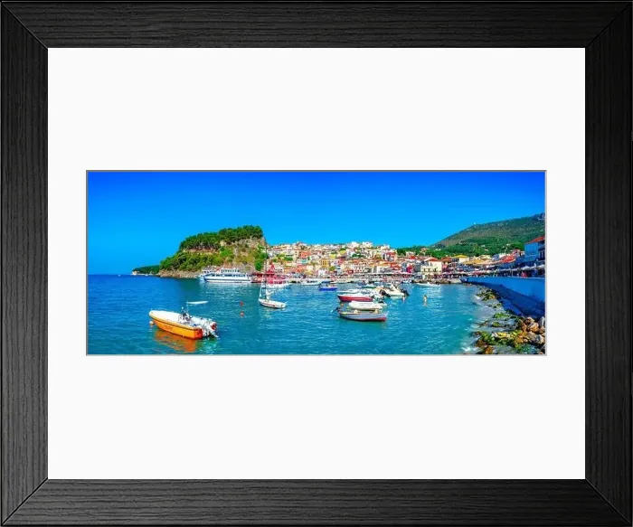 Framed Print : Panoramic view of scenic Parga city, Greece Framed Print : Panoramic view of scenic Parga city, Greece