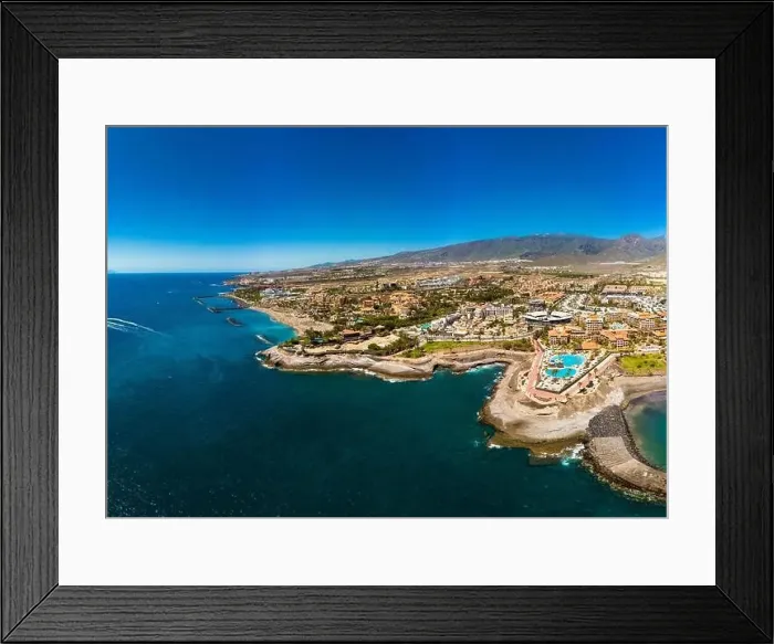 Framed Print : White sandy El Duque beach and coastline in Tenerife. Adeje coast Canary island, Spain Framed Print : White sandy El Duque beach and coastline in Tenerife. Adeje coast Canary island, Spain