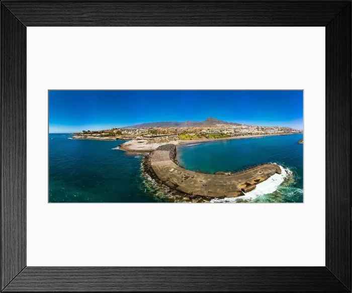 Framed Print : White sandy El Duque beach and coastline in Tenerife. Adeje coast Canary island, Spain Framed Print : White sandy El Duque beach and coastline in Tenerife. Adeje coast Canary island, Spain