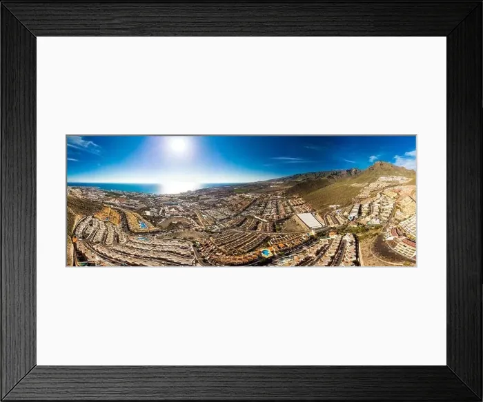 Framed Print : Aerial drone view with Las Americas beach at Costa Adeje, Tenerife, Canary