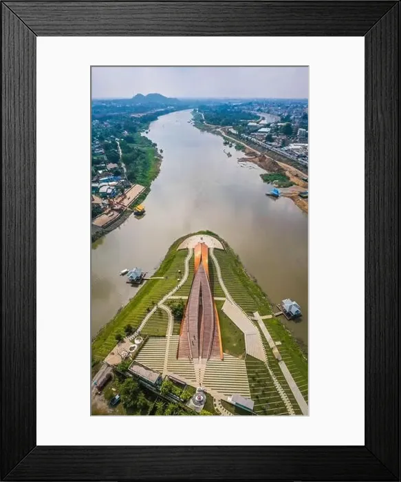 Framed Print : Aerial view of Pa San bridge (or Pasan bridge) on the Chao Phraya River in Nakhon Sawan, Thailand Framed Print : Aerial view of Pa San bridge (or Pasan bridge) on the Chao Phraya River in Nakhon Sawan, Thailand