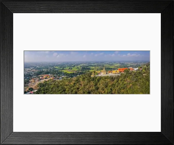 Framed Print : Aerial view of Wat Sangkat Rattana Khiri temple in Uthai Thani, Thailand Framed Print : Aerial view of Wat Sangkat Rattana Khiri temple in Uthai Thani, Thailand