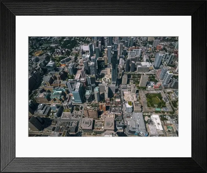 Framed Print : Aerial city view with crossroads and roads Framed Print : Aerial city view with crossroads and roads