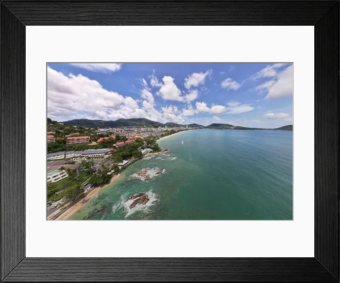 Framed Print : Phuket Thailand patong bay. Panorama landscape nature view from Drone camera Framed Print : Phuket Thailand patong bay. Panorama landscape nature view from Drone camera