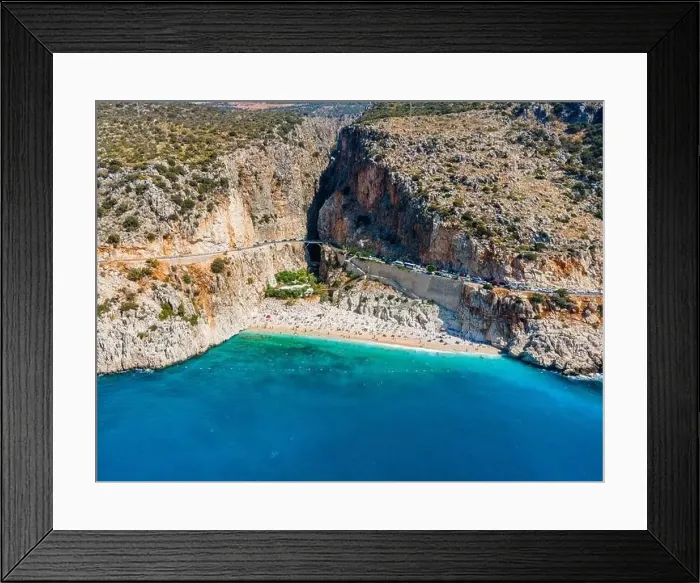 Framed Print : Drone footage of people sunbathing on Kaputaş beach near Kalkan - Kaş, Antalya, Turkey Framed Print : Drone footage of people sunbathing on Kaputaş beach near Kalkan - Kaş, Antalya, Turkey