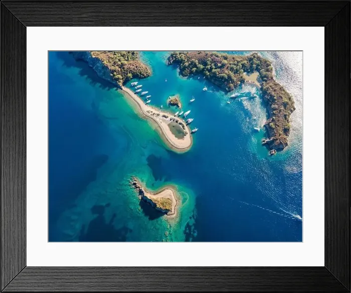 Framed Print : Göcek Yassıca Islands shot with drone from above Göcek, Muğla - Turkey Framed Print : Göcek Yassıca Islands shot with drone from above Göcek, Muğla - Turkey