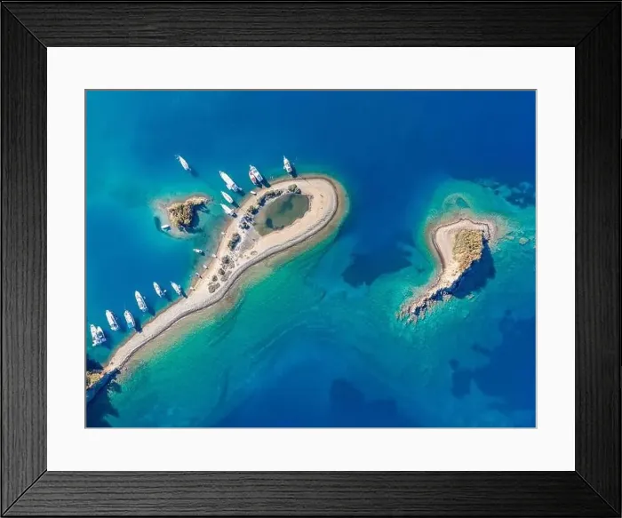Framed Print : Göcek Yassıca Islands shot with drone from above Göcek, Muğla - Turkey Framed Print : Göcek Yassıca Islands shot with drone from above Göcek, Muğla - Turkey
