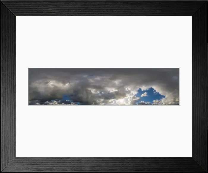 Framed Print : Dark blue sunset sky panorama with Cumulus clouds Framed Print : Dark blue sunset sky panorama with Cumulus clouds