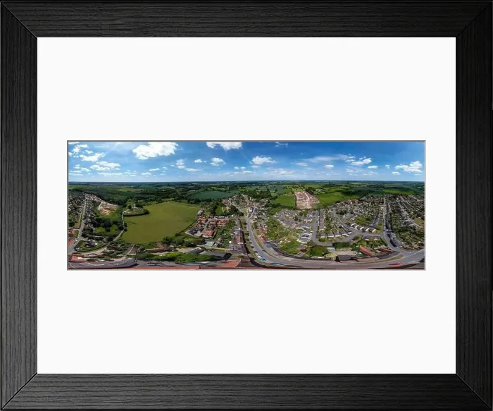 Framed Print : A 360 degree image of an aerial view of the village of Haughley in Suffolk, UK Framed Print : A 360 degree image of an aerial view of the village of Haughley in Suffolk, UK