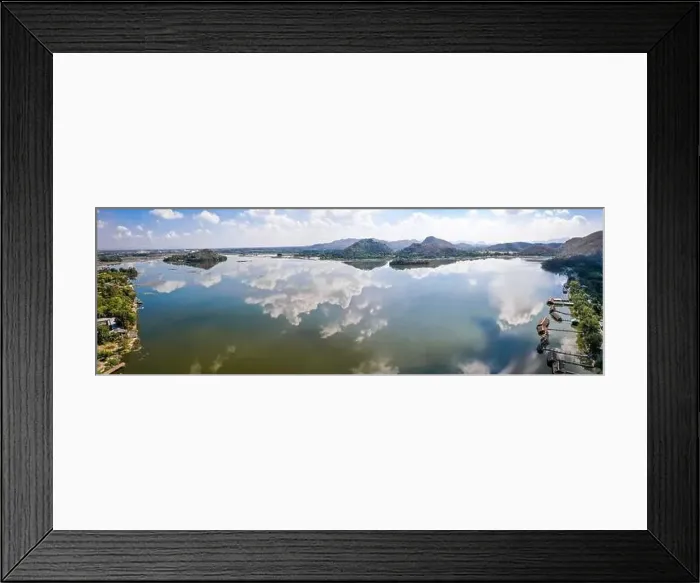 Framed Print : Aerial view of Sub Lek Reservoir, lake in LopBuri, Thailand Framed Print : Aerial view of Sub Lek Reservoir, lake in LopBuri, Thailand