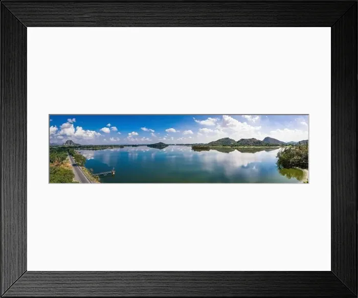 Framed Print : Aerial view of Sub Lek Reservoir, lake in LopBuri, Thailand Framed Print : Aerial view of Sub Lek Reservoir, lake in LopBuri, Thailand