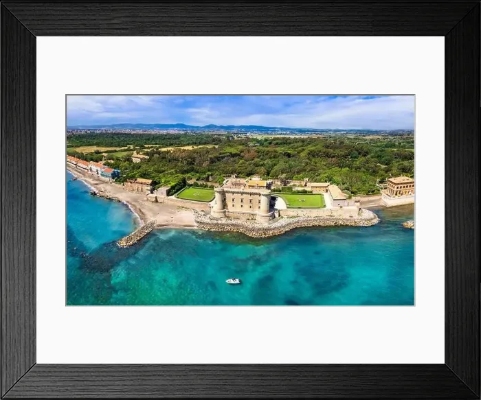 Framed Print : Stunning aerial scenic view of castle on the beach a Ladispoli - Castello Palo Odescalchi. Lazio region, Italy Framed Print : Stunning aerial scenic view of castle on the beach a Ladispoli - Castello Palo Odescalchi. Lazio region, Italy