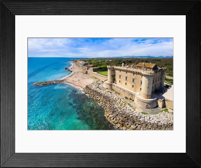 Framed Print : Stunning aerial scenic view of castle on the beach a Ladispoli - Castello Palo Odescalchi Framed Print : Stunning aerial scenic view of castle on the beach a Ladispoli - Castello Palo Odescalchi