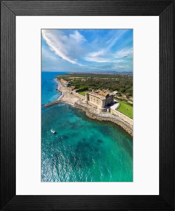 Framed Print : Stunning aerial scenic view of castle on the beach a Ladispoli - Castello Palo Odescalchi. Lazio region, Italy Framed Print : Stunning aerial scenic view of castle on the beach a Ladispoli - Castello Palo Odescalchi. Lazio region, Italy