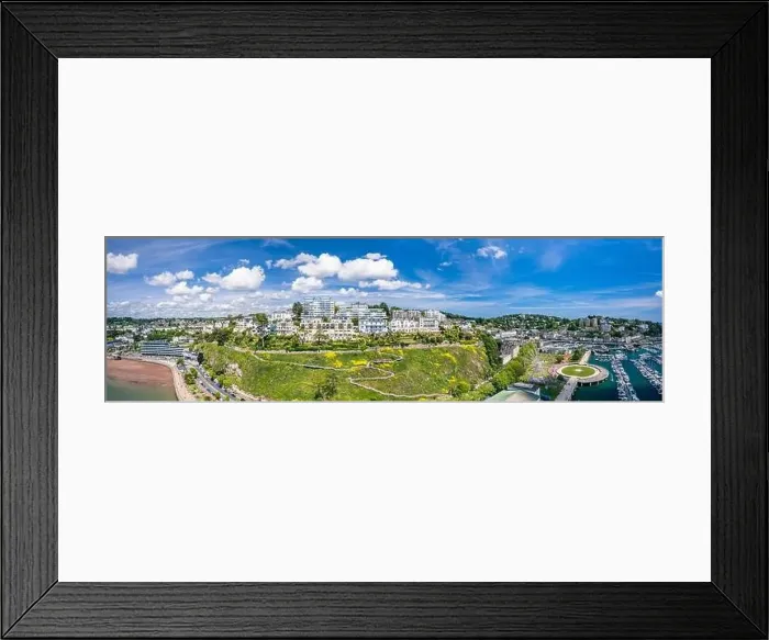 Framed Print : Panorama over English Riviera from a drone, Torquay, Devon, England, Europe Framed Print : Panorama over English Riviera from a drone, Torquay, Devon, England, Europe