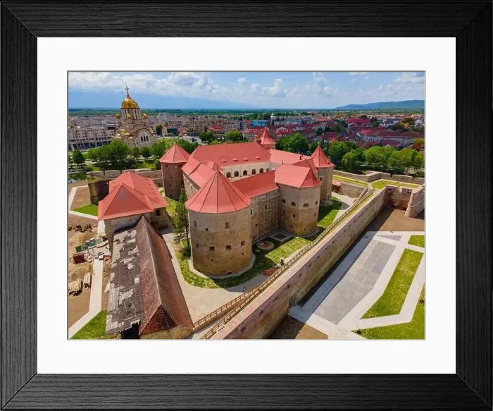 Framed Print : Aerial photography of the Citadel of Fagaras Framed Print : Aerial photography of the Citadel of Fagaras