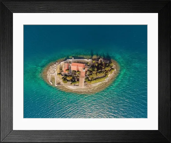 Framed Print : Aerophotography. View from flying drone