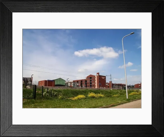 Framed Print : Builings at station Waddinxveen Triangel in same named residential area in the Netherlands Framed Print : Builings at station Waddinxveen Triangel in same named residential area in the Netherlands
