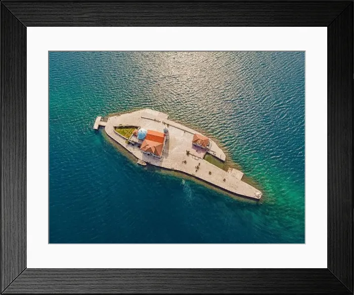 Framed Print : Picturesque island st. George and temple Gospa od Skrpela Framed Print : Picturesque island st. George and temple Gospa od Skrpela
