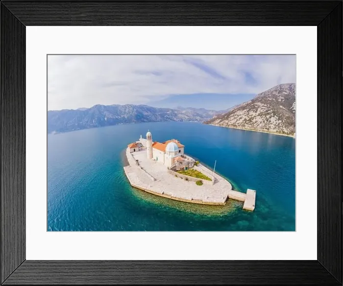 Framed Print : Picturesque island st. George and temple Gospa od Skrpela Framed Print : Picturesque island st. George and temple Gospa od Skrpela