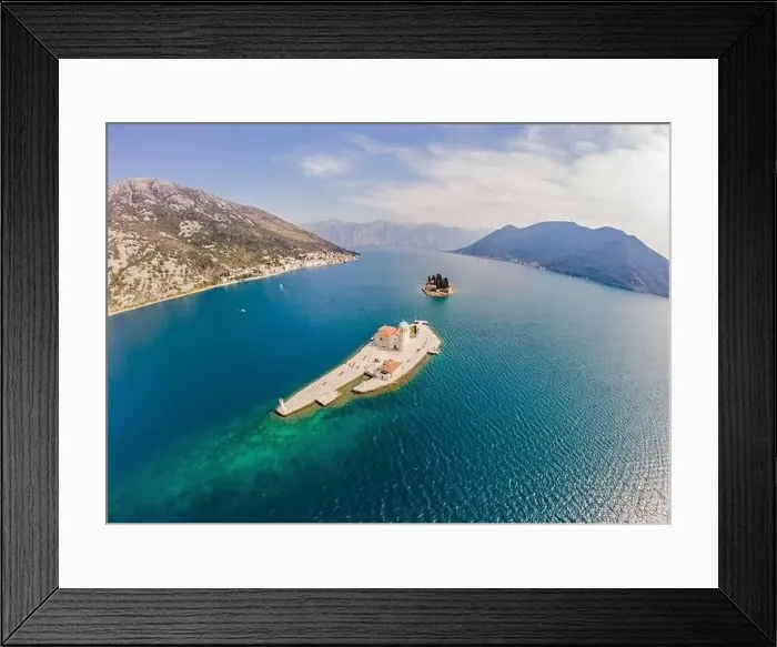Framed Print : Picturesque island st. George and temple Gospa od Skrpela Framed Print : Picturesque island st. George and temple Gospa od Skrpela