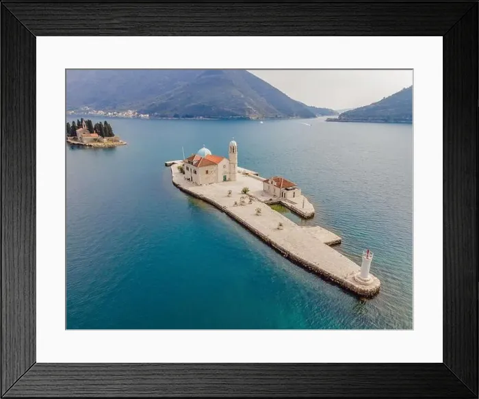 Framed Print : Picturesque island st. George and temple Gospa od Skrpela Framed Print : Picturesque island st. George and temple Gospa od Skrpela